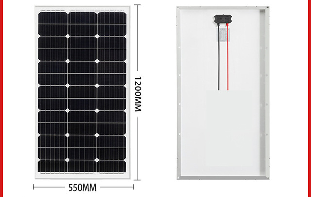 DSBsolar 18V100W Single Crystal Solar Photovoltaic Panel Power Generation Panel Photovoltaic Modules Can Be Charged 12V Battery