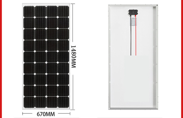 DSBsolar 2V 150W Single Crystal Photovoltaic Panel Solar Power Panel Photovoltaic Module Can Be Charged 12V Battery
