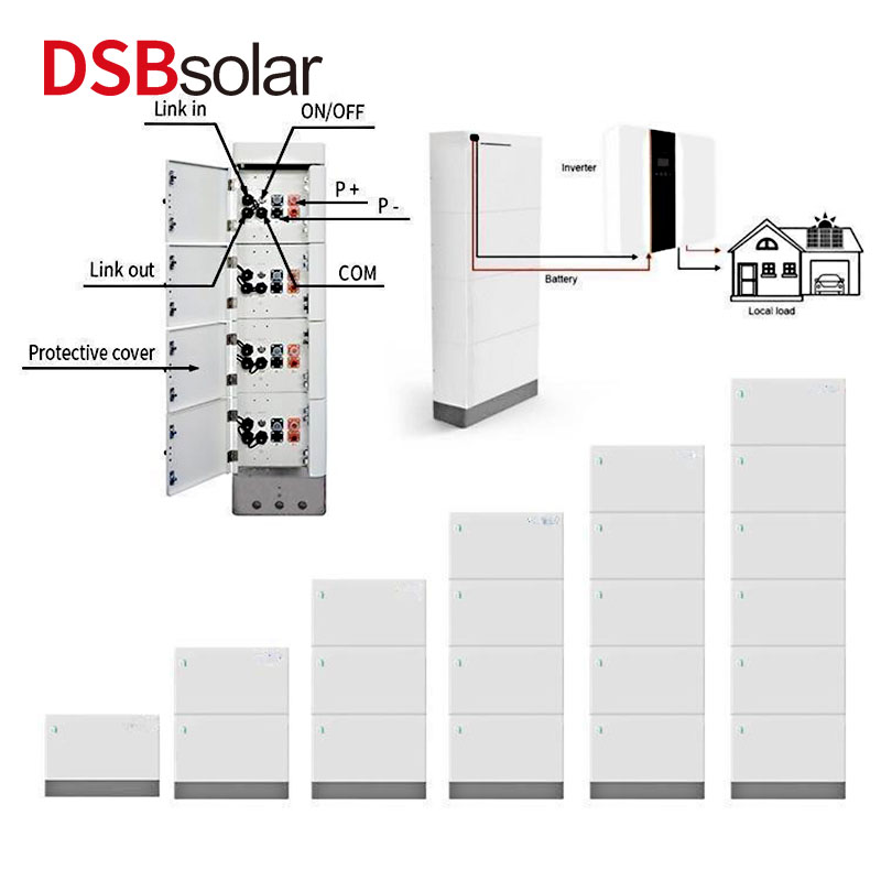 DSBsolar 7.68~25.6Kwh Stacked Home Energy Storage Battery 51.2V Lithium Iron Phosphate Battery Photovoltaic Power Generation System - Paidu Supplies
