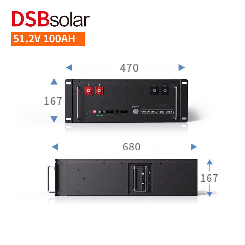 DSBsolar Home 51.2V100Ah Lithium Iron Phosphate Battery Pack Solar Photovoltaic Energy Storage Power Supply