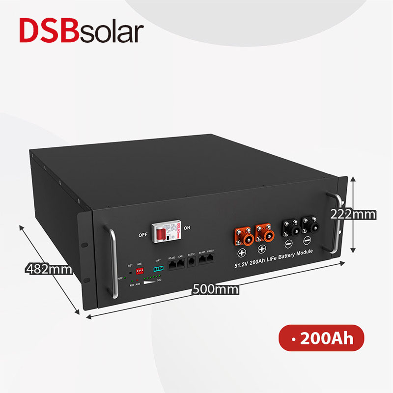DSBsolar Rack-Mounted Lithium Iron Phosphate Battery 51.2V 200Ah Household Photovoltaic Energy Storage System 10 Kwh