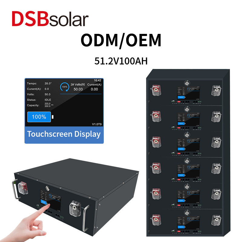 DSBsolar Rackmount Touch Energy Storage System 48V51.2V100Ah Lithium Iron Phosphate Battery Industrial Ups Uninterruptible Power Supply