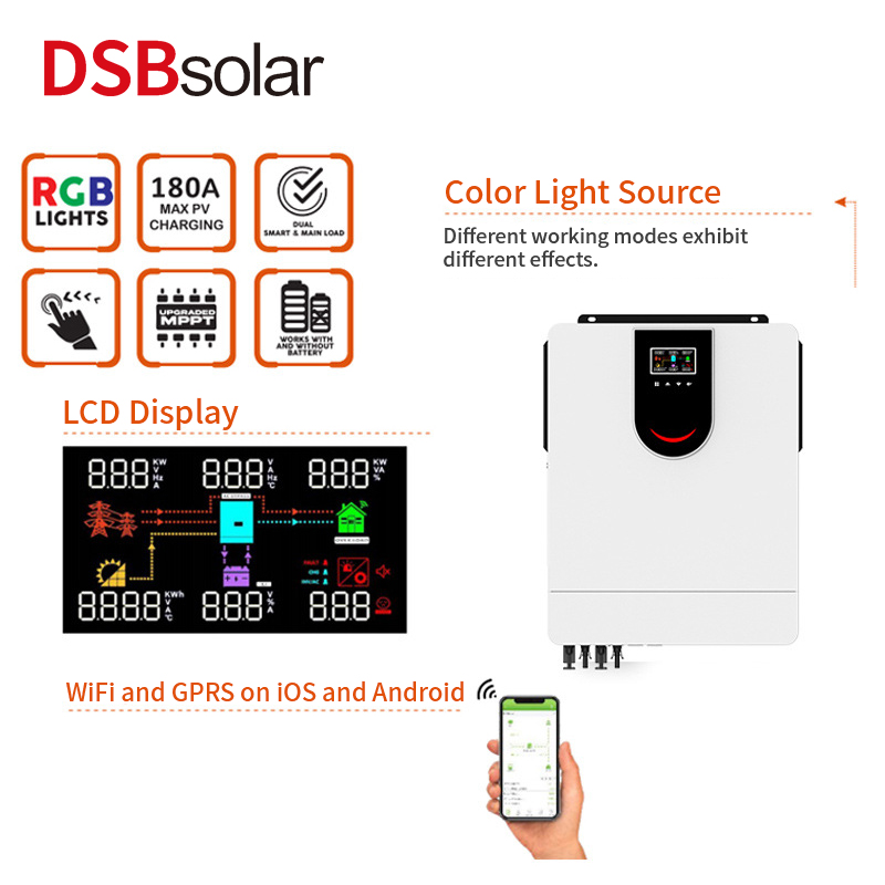 DSBsolar PV Solar Controller 3Kw-10Kw Reverse Control All-In-One Pure Sine Wave Inverter