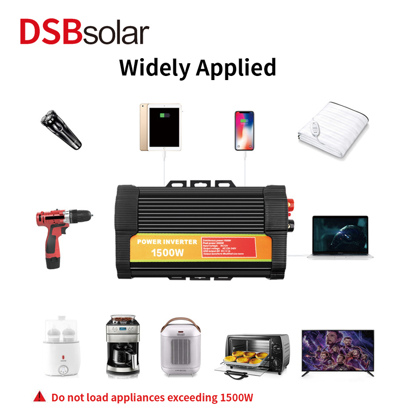 DSBsolar 1500W Solar Inverter Photovoltaic Power Generation System 12V24V DC AC Emergency Inverter