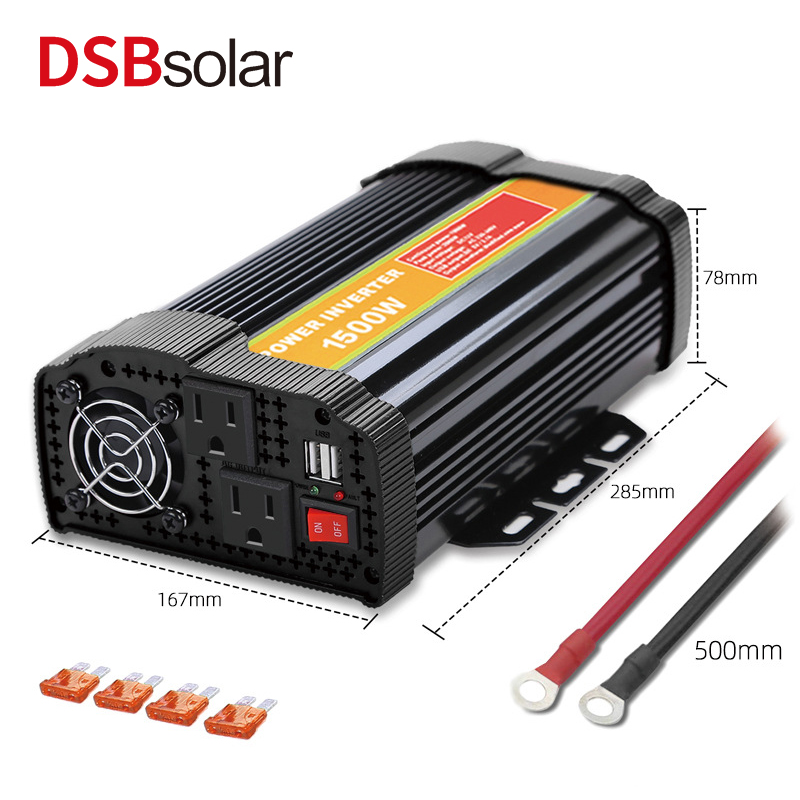 DSBsolar 1500W Solar Inverter Photovoltaic Power Generation System 12V24V DC AC Emergency Inverter