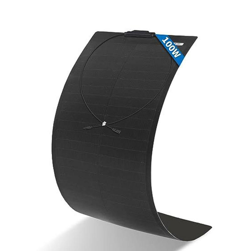 DSBsolar 100W single crystal semi-flexible all-black solar panel ETFE can be bent for outdoor camping RV